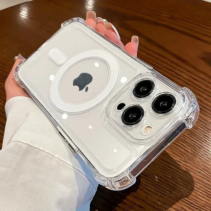 Transparent Magnetic iPhone Case – Magsafe Compatible & Drop Protection