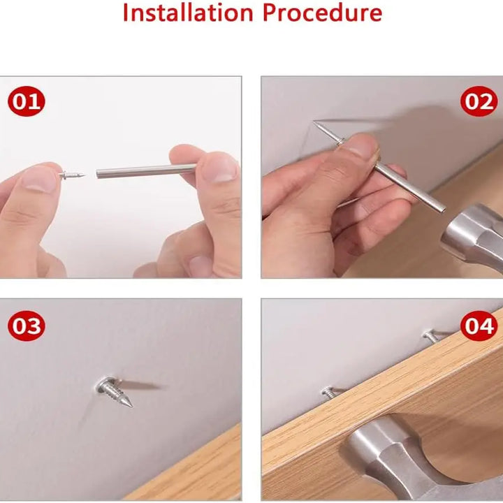 100Pack Double Head Skirting Nails Wooden Steps Thread Seamless Nail Invisible Double Headed Nail for Wooden Skirting Trim