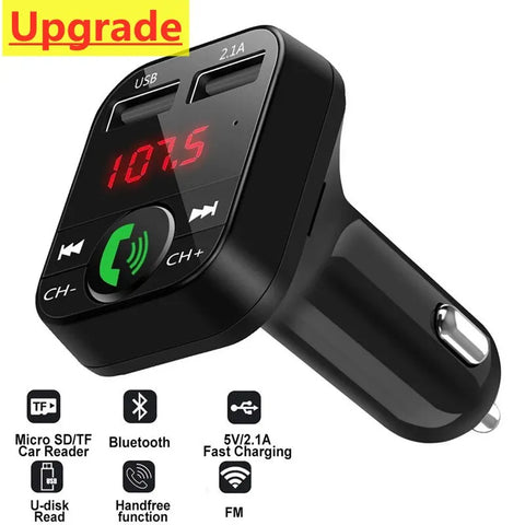 Bluetooth 5.0 FM Transmitter for Cars with USB Charger