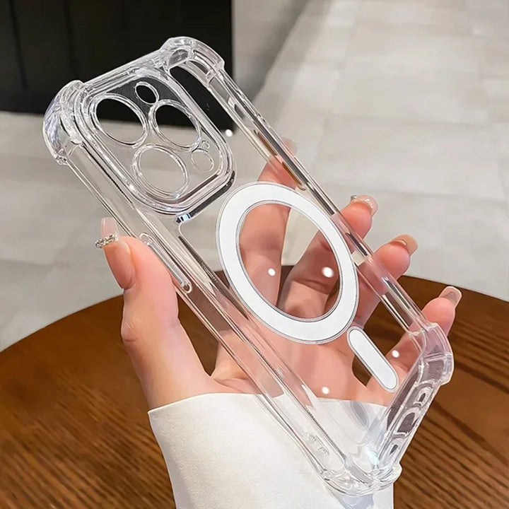 Transparent Magnetic iPhone Case – Magsafe Compatible & Drop Protection