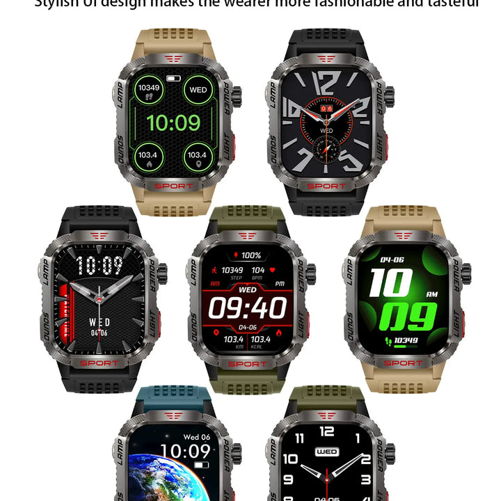 2024 Outdoor Smartwatch with Fitness Tracker & Bluetooth Calls