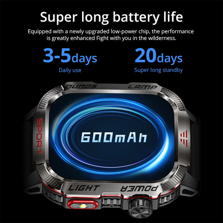 2024 Outdoor Smartwatch with Fitness Tracker & Bluetooth Calls