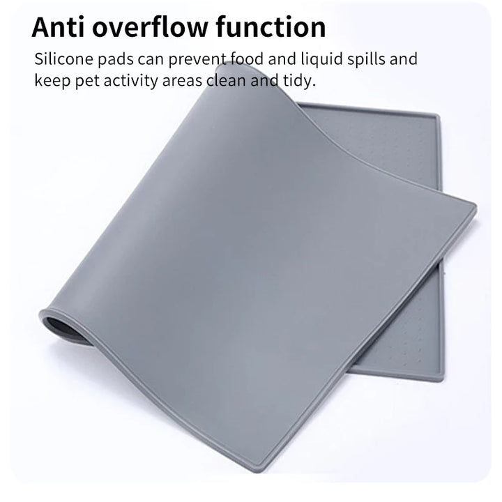Waterproof Pet Food Mat – Non-Slip Silicone Bowl Pad for Dogs & Cats