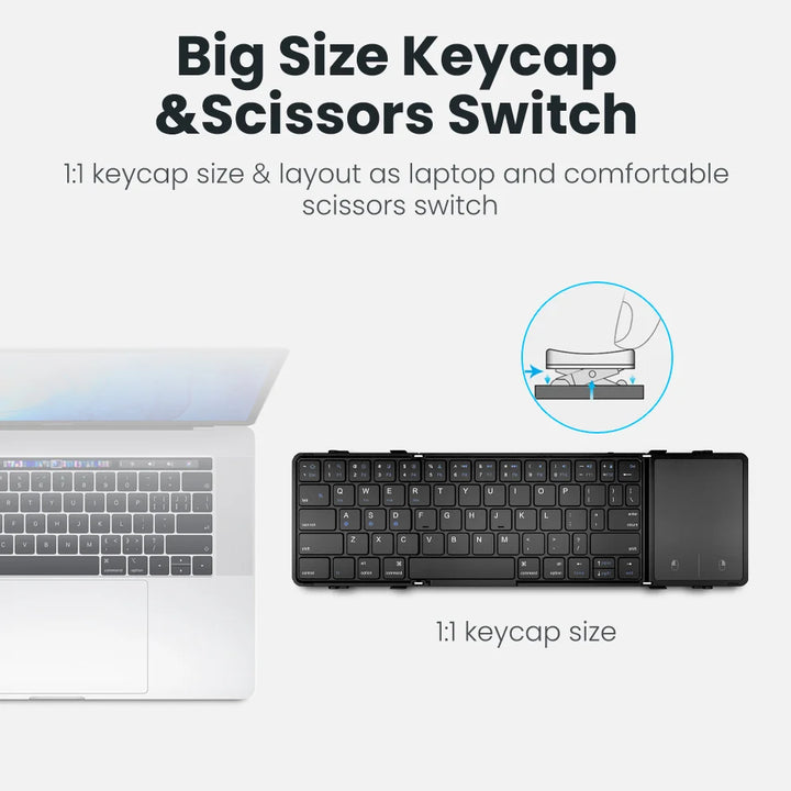 3-Folding Wireless Keyboard with Touchpad