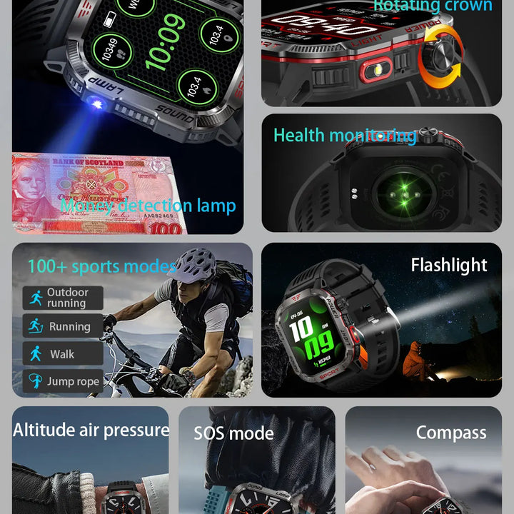 2024 Outdoor Smartwatch with Fitness Tracker & Bluetooth Calls