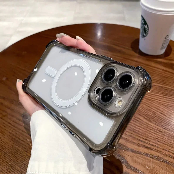 Transparent Magnetic iPhone Case – Magsafe Compatible & Drop Protection