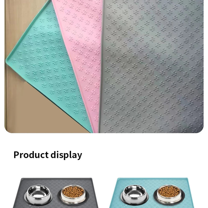Waterproof Pet Food Mat – Non-Slip Silicone Bowl Pad for Dogs & Cats