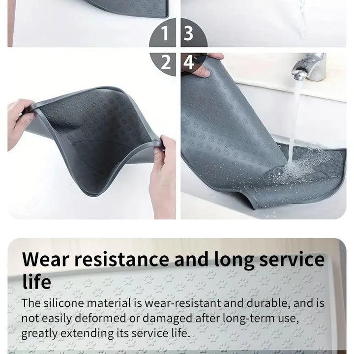 Waterproof Pet Food Mat – Non-Slip Silicone Bowl Pad for Dogs & Cats