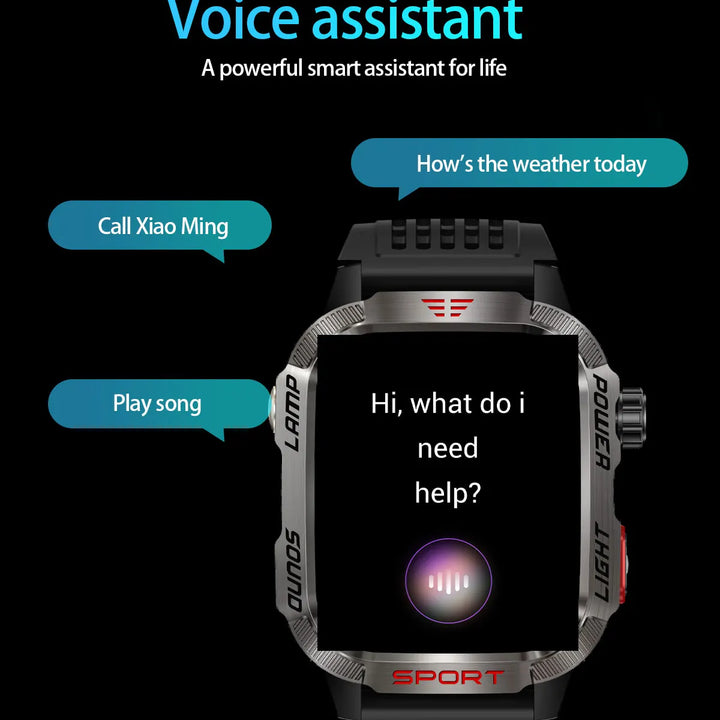 2024 Outdoor Smartwatch with Fitness Tracker & Bluetooth Calls
