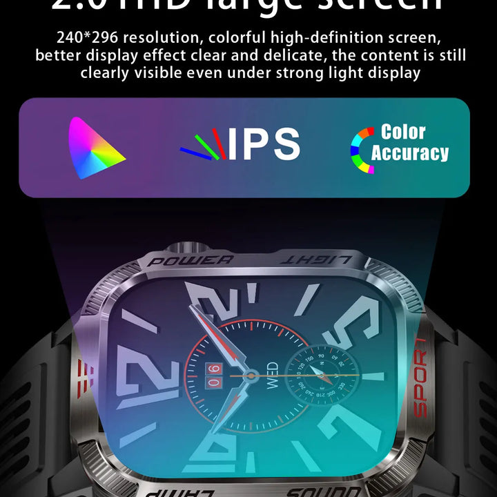 2024 Outdoor Smartwatch with Fitness Tracker & Bluetooth Calls