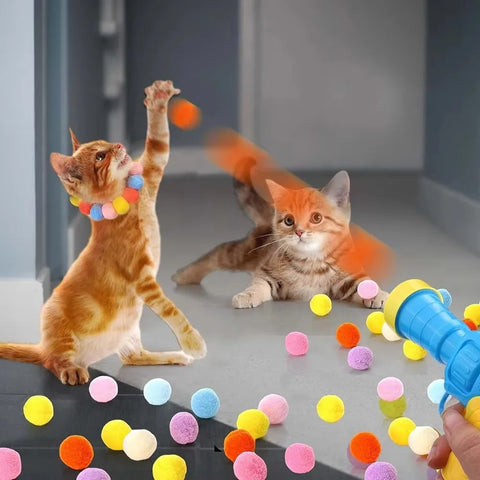 Interactive Cat Toy - Plush Ball Launcher for Indoor Play