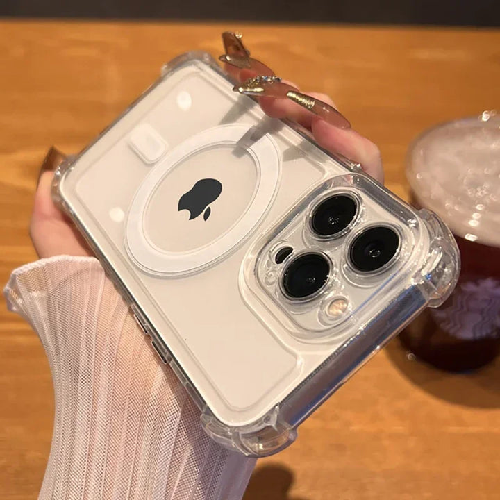 Transparent Magnetic iPhone Case – Magsafe Compatible & Drop Protection