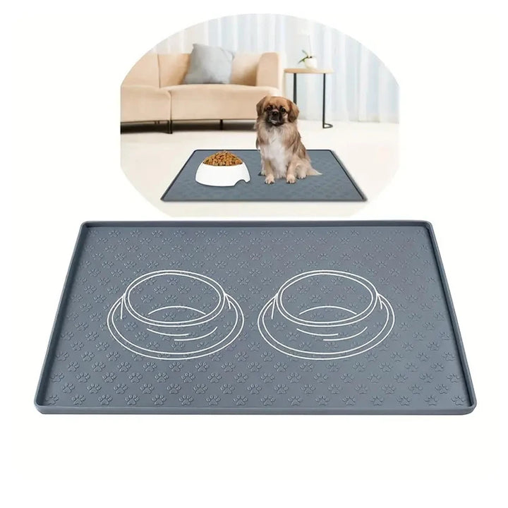 Waterproof Pet Food Mat – Non-Slip Silicone Bowl Pad for Dogs & Cats
