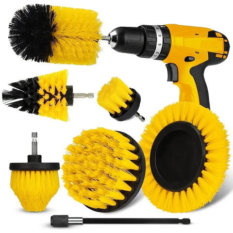 Drill Brush Cleaning Kit – 6-in-1 Scrub Set with Extension Rod