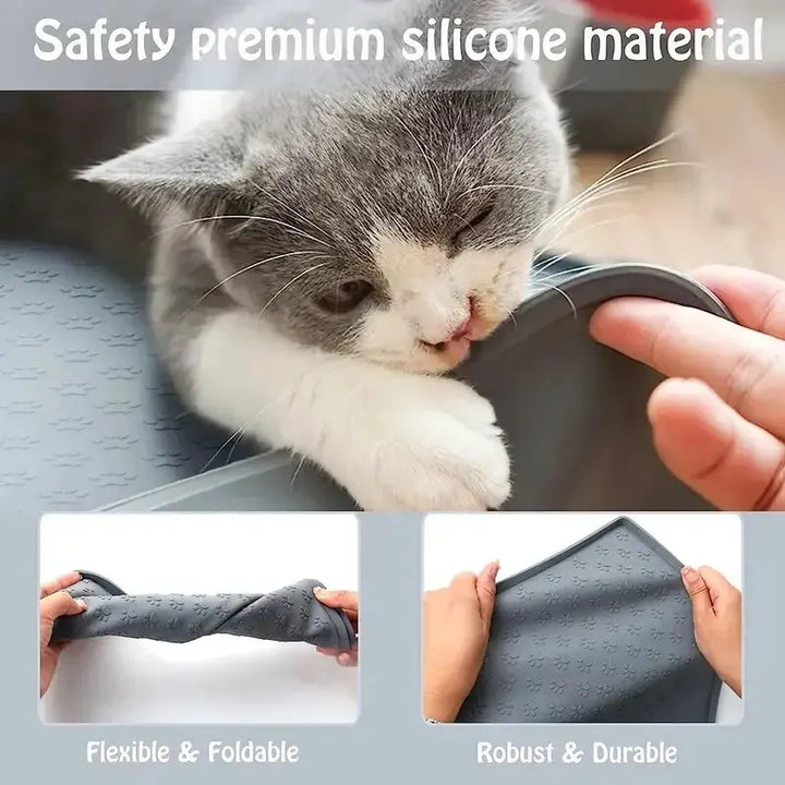 Waterproof Pet Food Mat – Non-Slip Silicone Bowl Pad for Dogs & Cats