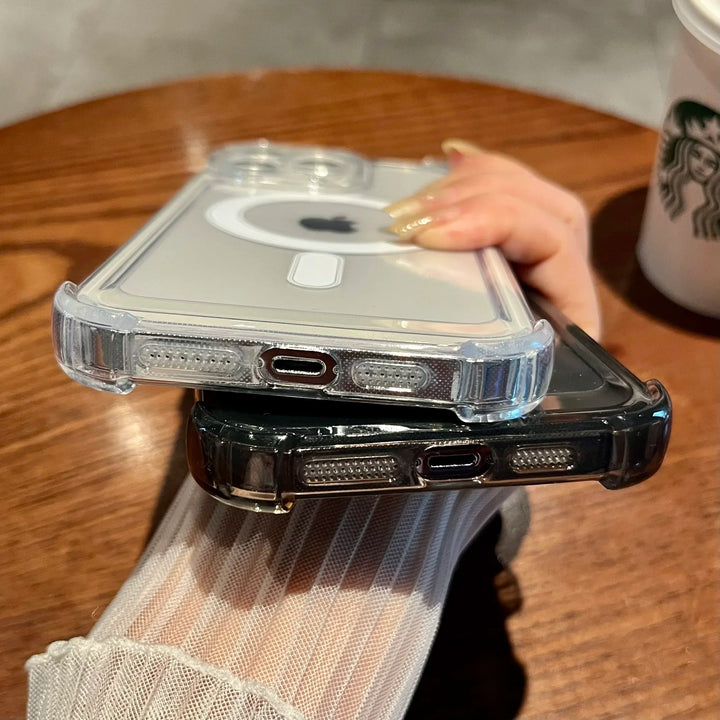 Transparent Magnetic iPhone Case – Magsafe Compatible & Drop Protection
