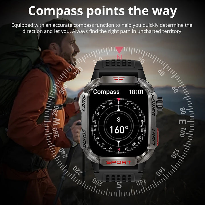 2024 Outdoor Smartwatch with Fitness Tracker & Bluetooth Calls