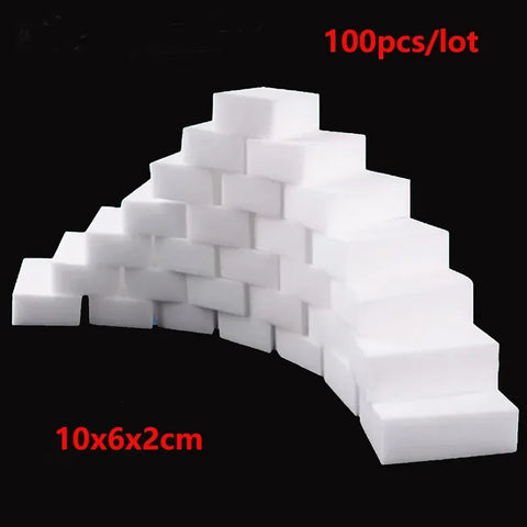 Magic Eraser Sponge Set – 100 Pcs for Easy Deep Cleaning