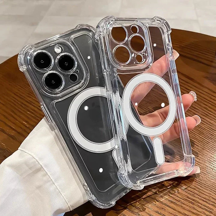 Transparent Magnetic iPhone Case – Magsafe Compatible & Drop Protection