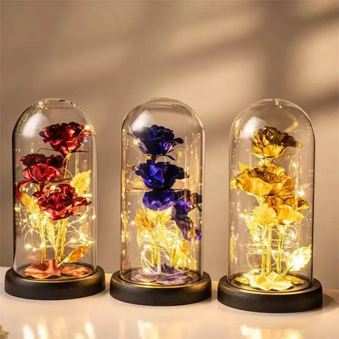 Galaxy Eternal Rose in Glass Dome