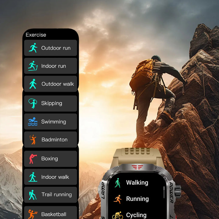 2024 Outdoor Smartwatch with Fitness Tracker & Bluetooth Calls