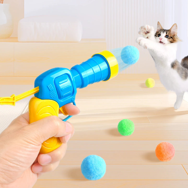 Interactive Cat Toy - Plush Ball Launcher for Indoor Play