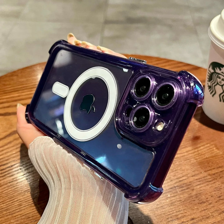 Transparent Magnetic iPhone Case – Magsafe Compatible & Drop Protection