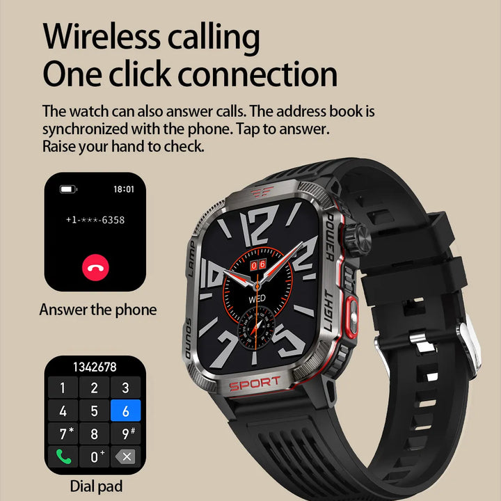 2024 Outdoor Smartwatch with Fitness Tracker & Bluetooth Calls