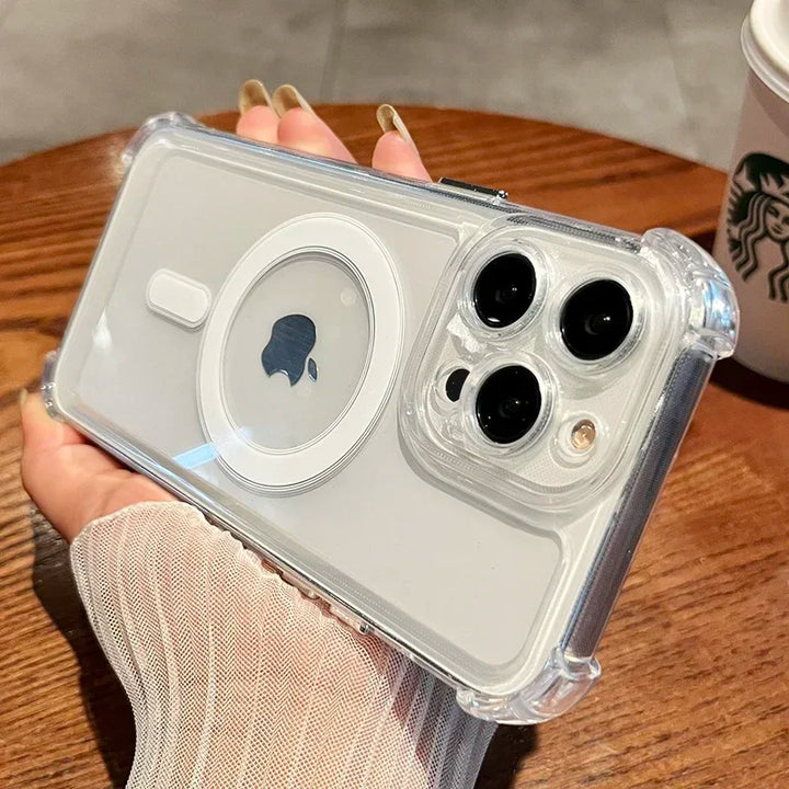 Transparent Magnetic iPhone Case – Magsafe Compatible & Drop Protection