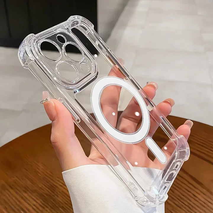 Transparent Magnetic iPhone Case – Magsafe Compatible & Drop Protection