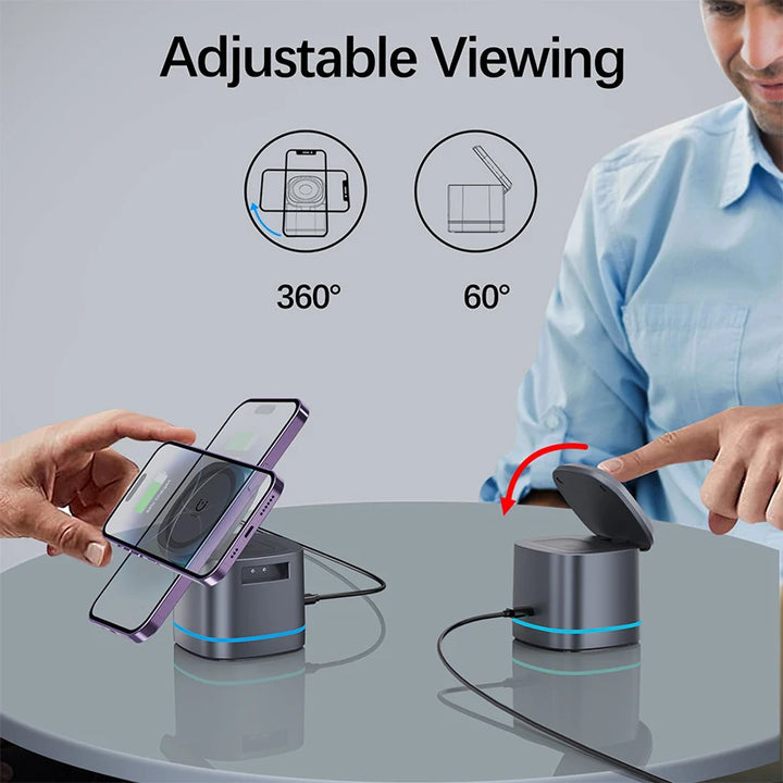 3-in-1 Magnetic Wireless Charger for Apple Devices - 15W Fast Charge