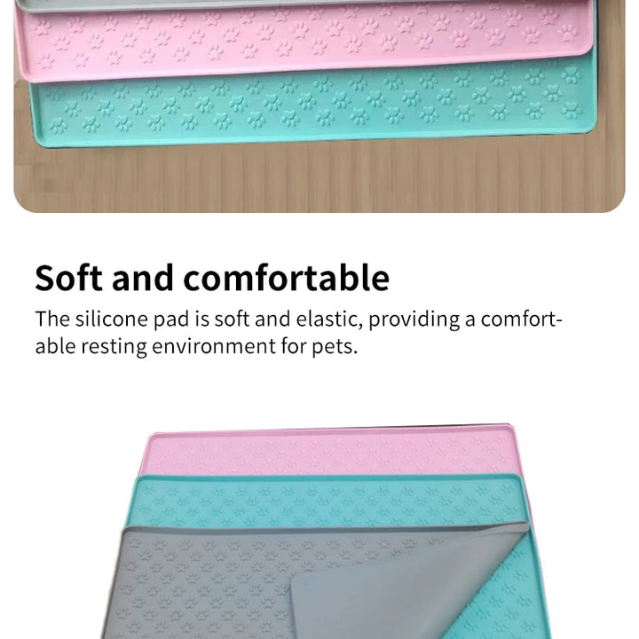 Waterproof Pet Food Mat – Non-Slip Silicone Bowl Pad for Dogs & Cats