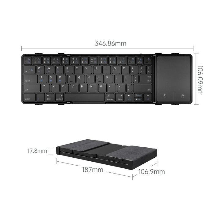 3-Folding Wireless Keyboard with Touchpad