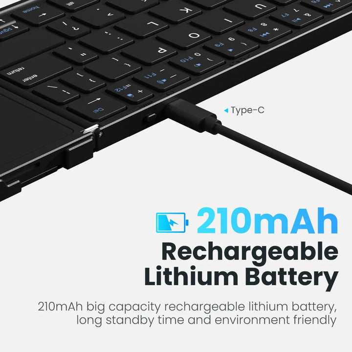 3-Folding Wireless Keyboard with Touchpad