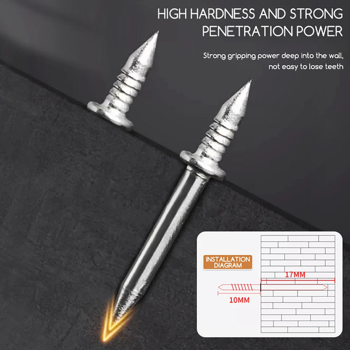 100Pack Double Head Skirting Nails Wooden Steps Thread Seamless Nail Invisible Double Headed Nail for Wooden Skirting Trim