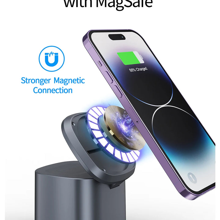 3-in-1 Magnetic Wireless Charger for Apple Devices - 15W Fast Charge