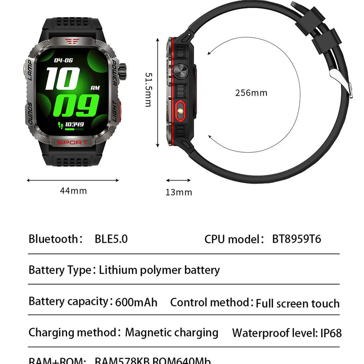 2024 Outdoor Smartwatch with Fitness Tracker & Bluetooth Calls