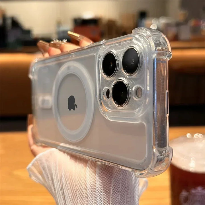Transparent Magnetic iPhone Case – Magsafe Compatible & Drop Protection