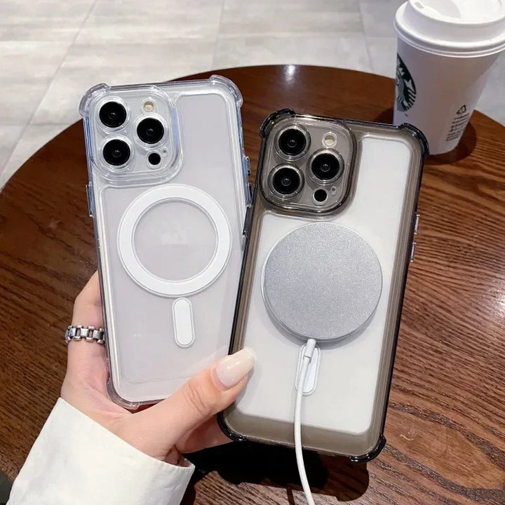 Transparent Magnetic iPhone Case – Magsafe Compatible & Drop Protection