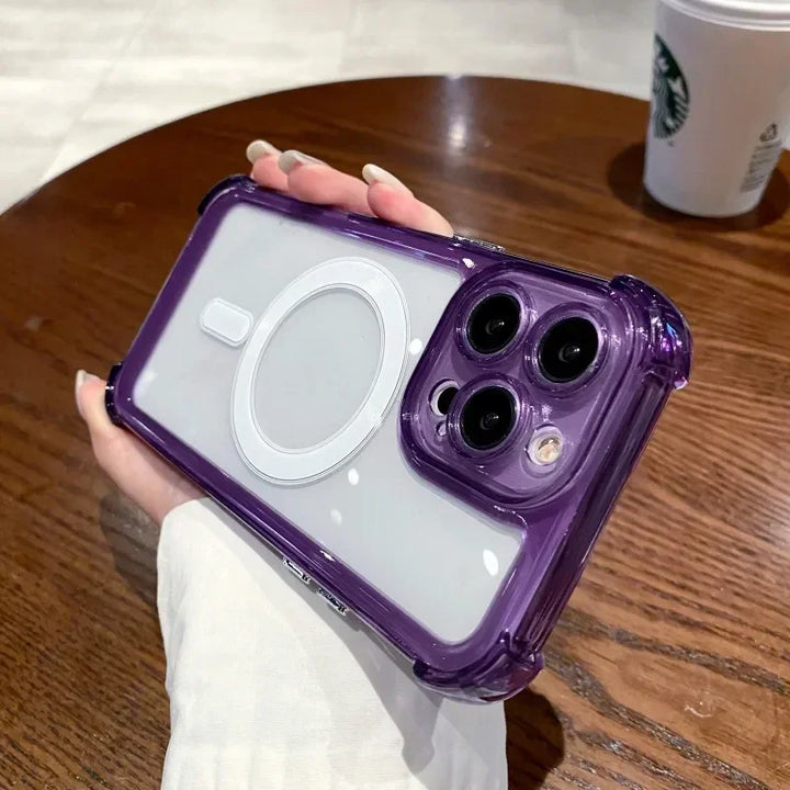 Transparent Magnetic iPhone Case – Magsafe Compatible & Drop Protection