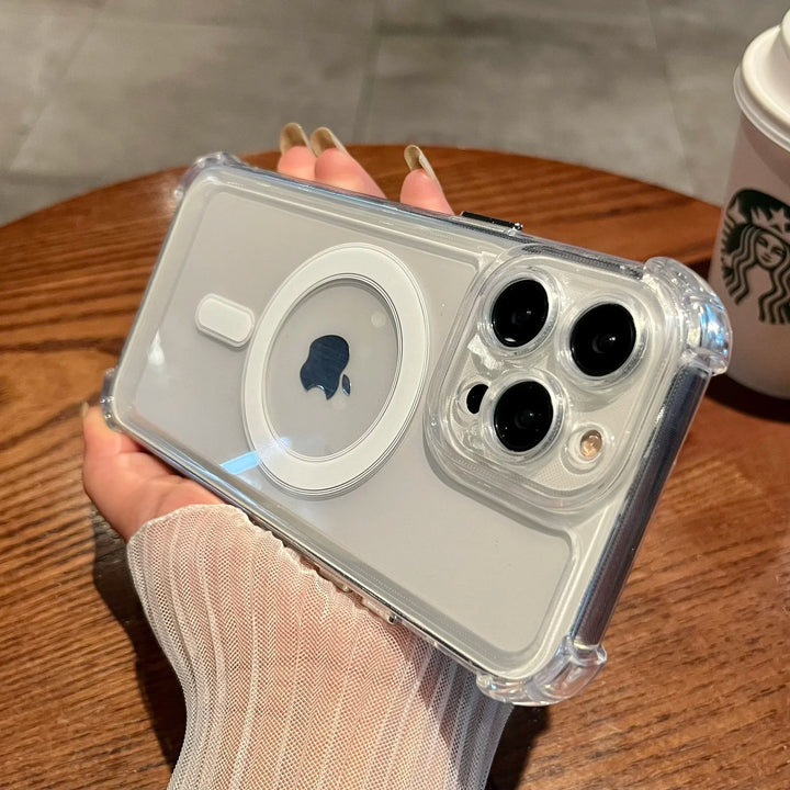 Transparent Magnetic iPhone Case – Magsafe Compatible & Drop Protection