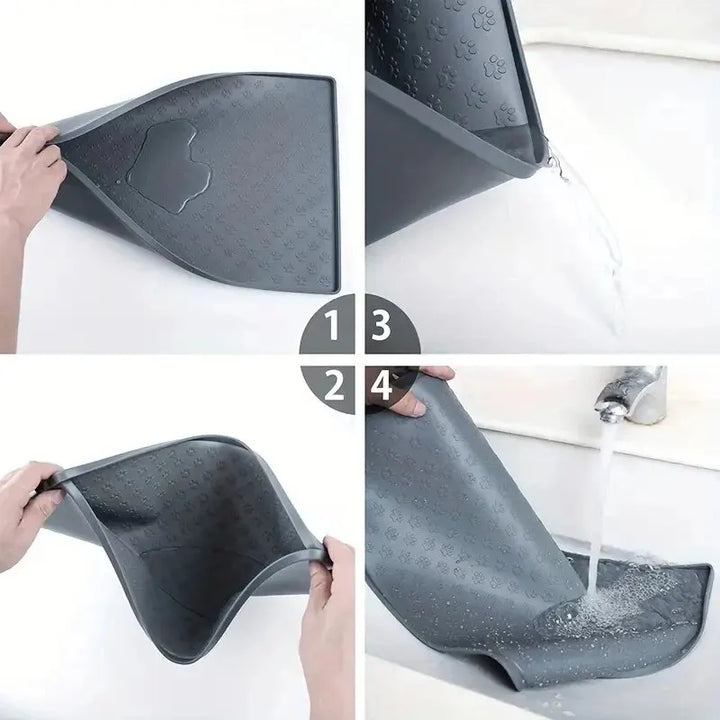 Waterproof Pet Food Mat – Non-Slip Silicone Bowl Pad for Dogs & Cats